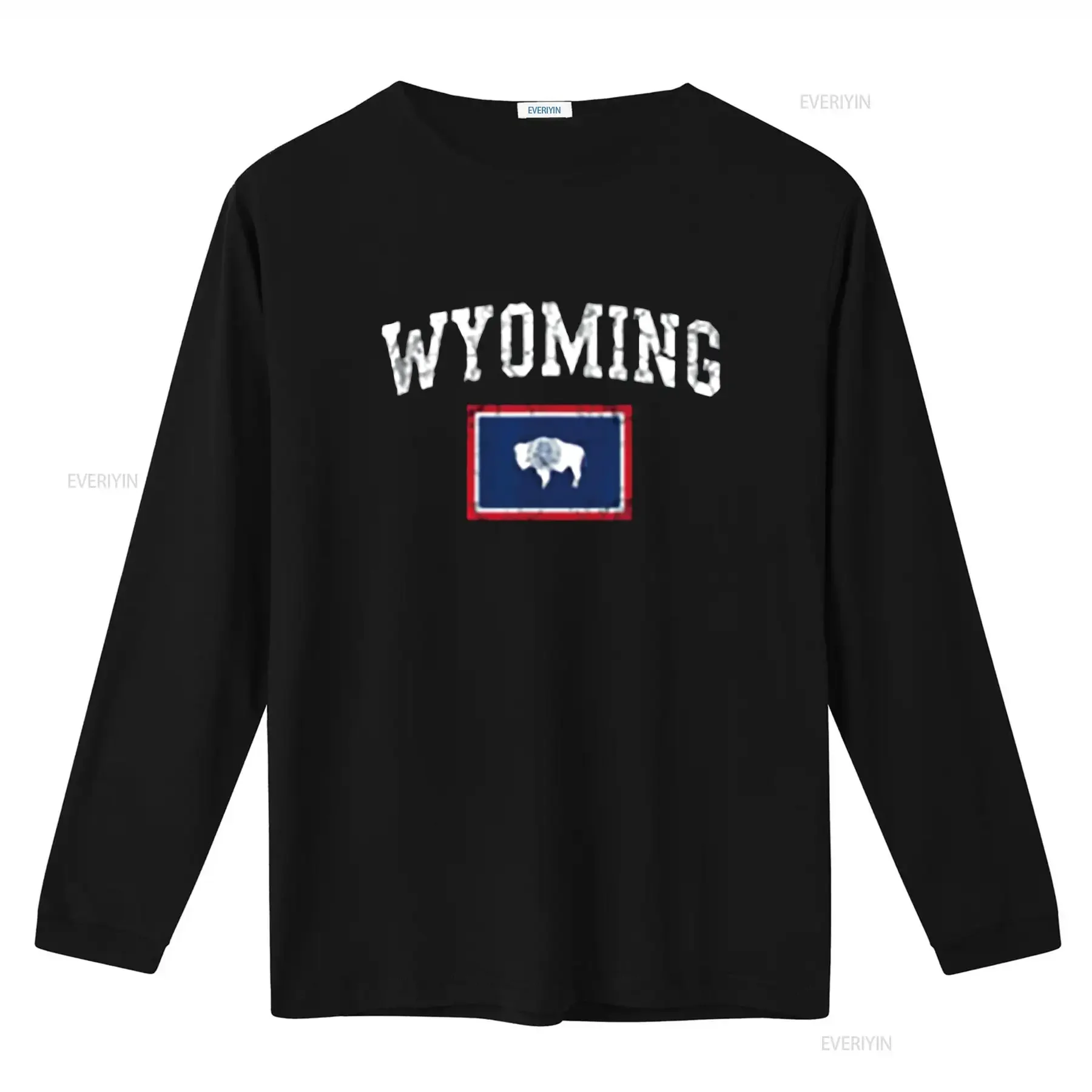 Wyoming العلم خمر تتلاشى شخصية المرأة تي شيرت الصيف بلايز ل خمر غسلها عادية للجنسين لارتداء اليومي
