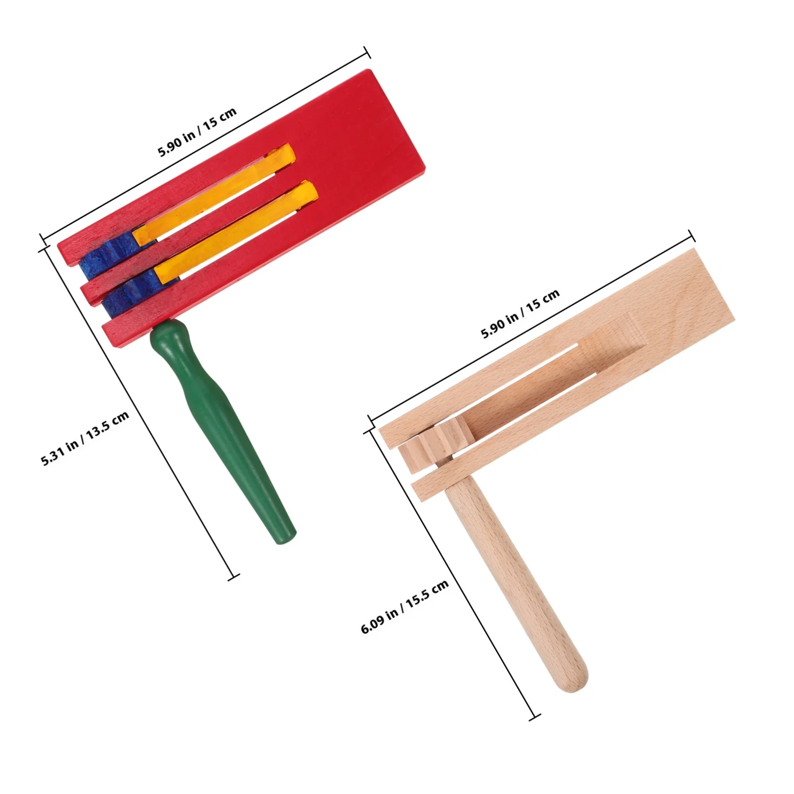 2 قطعة صانع الصوت السقاطة الخشبية آلة موسيقية محمولة لتدريب الإيقاع للأطفال التعليم الأسرة متعة أداء المجموعة #5