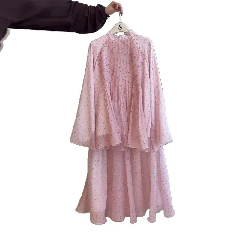 Skirt Suit Women Blouse Skirts 2 Piece Set Flower Print Top Ensemble Arabic Ramadan Eid Morocco Dubai Islam Muslim Outfits 4