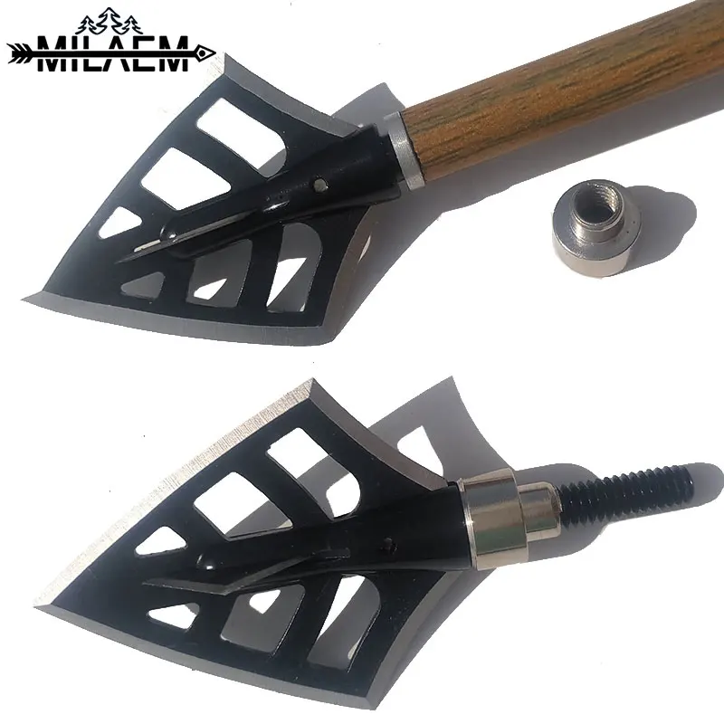 3PCS 125 Grain Arcehry Arrowhead Stainless Steel Broadheads Point Tips Arrow for Outdoor Hunting Shooting Training Accessories