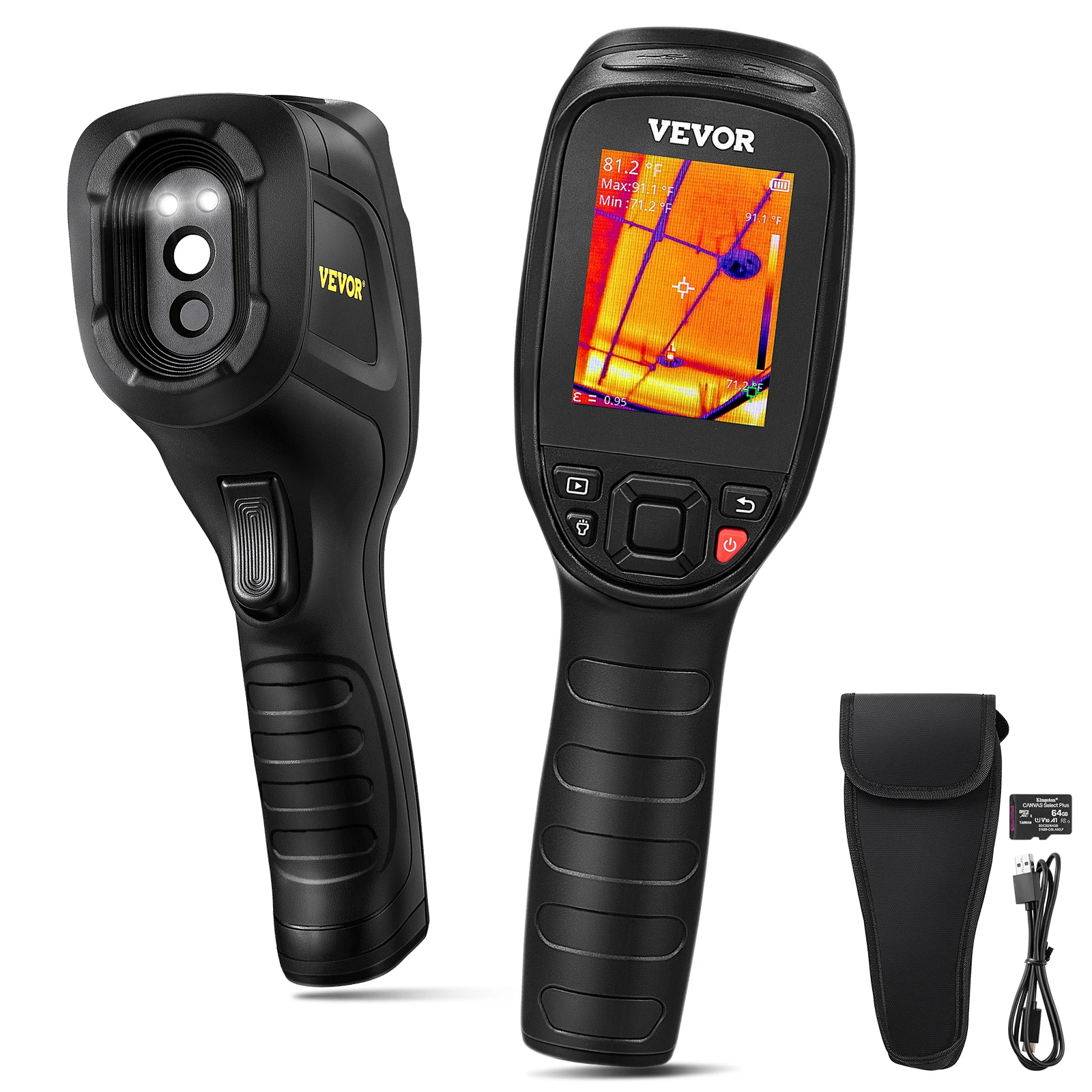 VEVOR Thermal Imager 240x180 IR Resolution with 2MP Visual Camera Handheld Infrared Thermal Camera for Repair Pipeline Detection