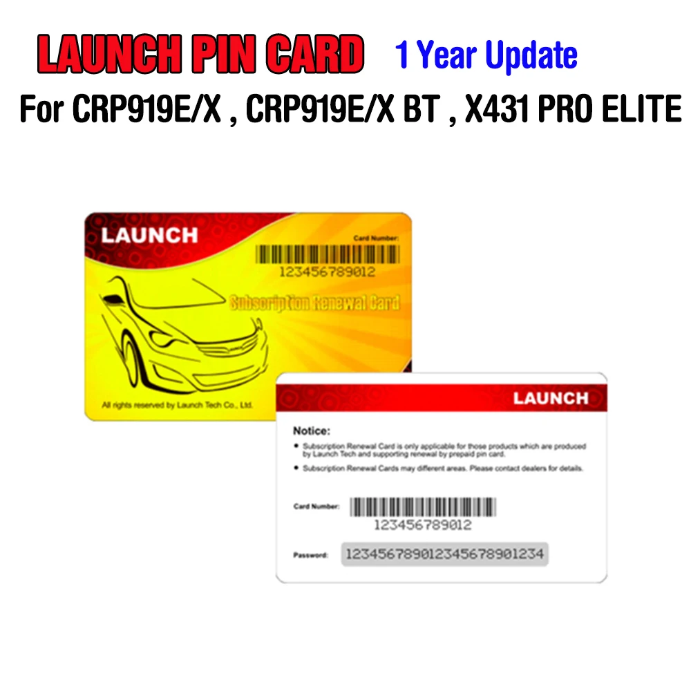 LAUNCH PIN CODE for LAUNCH CRP919E CRP919X CRP919E BT CRP919X BT X431 PRO ELITE 1 Year Update