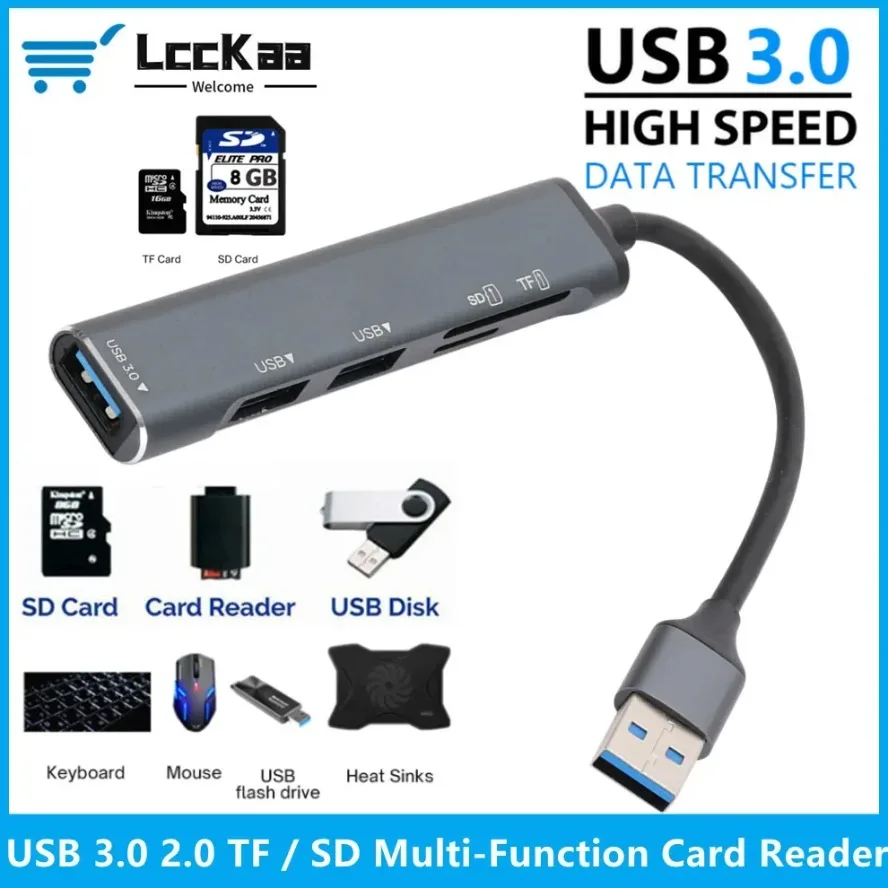 

USB Hub 3.0 Adapter Card Reader USB Splitter Type-C Hub for Xiaomi Laptops Macbook Pro USB 3.0 Hub for PC Computer Accessories