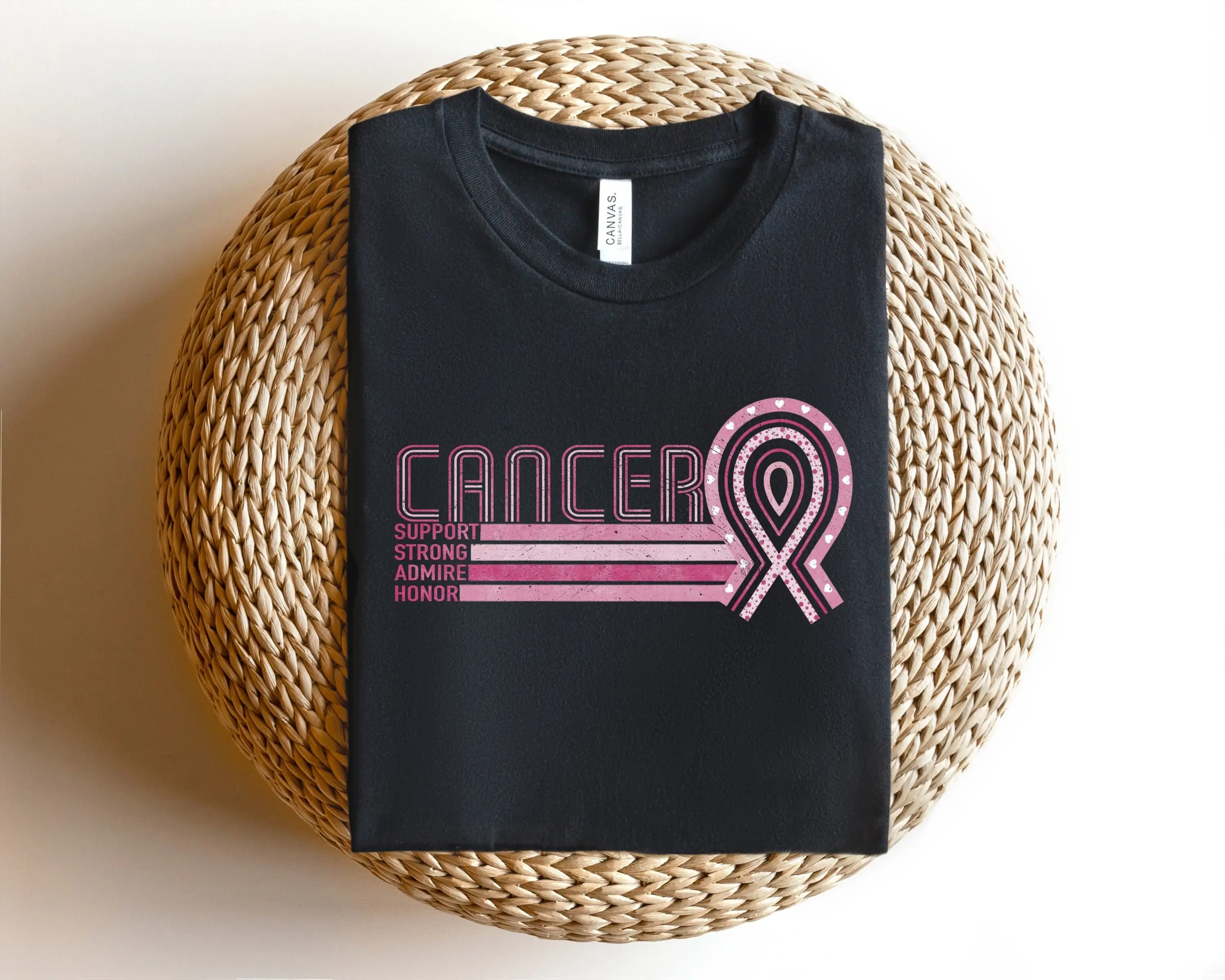 Support Strong Admire Honor T Shirt Breast Cancer Awareness Pink Ribbon Day SweaT