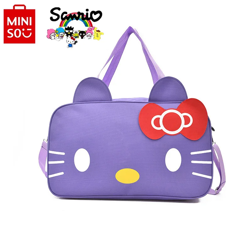 Новая дорожная сумка Miniso Hello Kitty, модная Высококачественная Женская Ручная сумка через плечо, мультяшная вместительная сумка для багажа