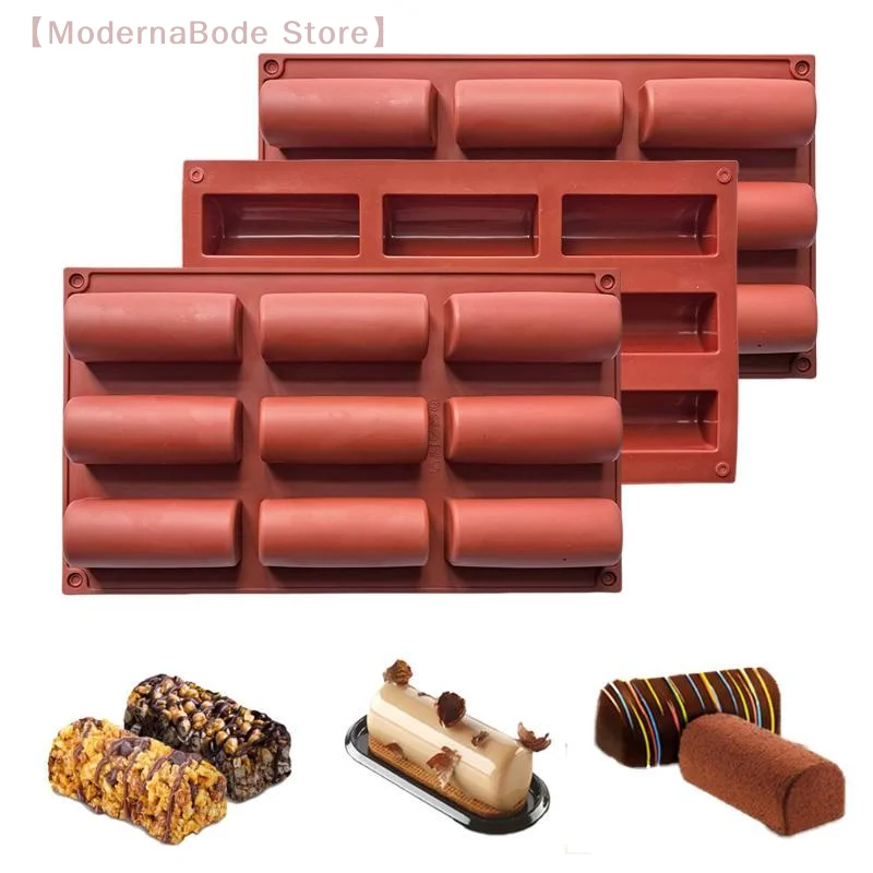 【M】Food Grade Silicone Cylinder Baking Mold Non Stick Heat Resistant Perfect For Granola Bars Chocolate Mousse Desserts