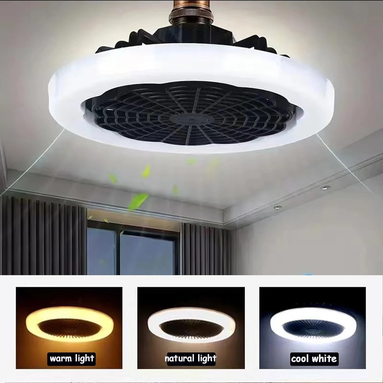 Kleurrijke plafondventilator licht afstandsbediening 20,5