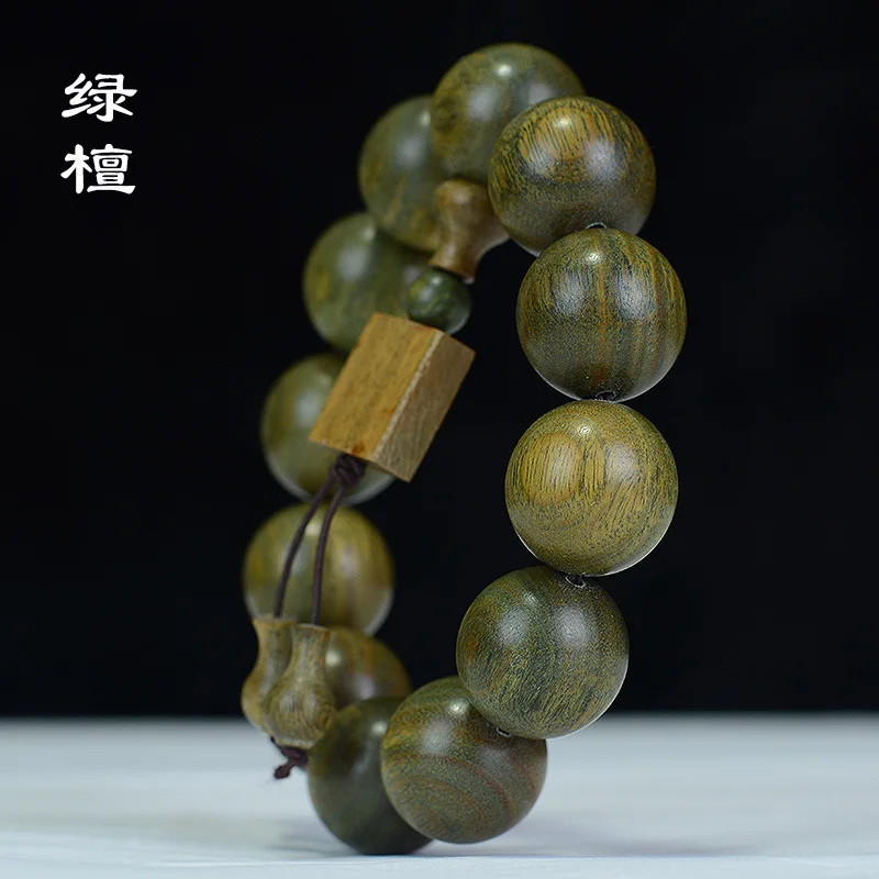 Argentina Old Material Submerged Green Sandalwood Bracelet Sandalwood Wooden Hand String for Men and Women Jewelry Buddha Beads