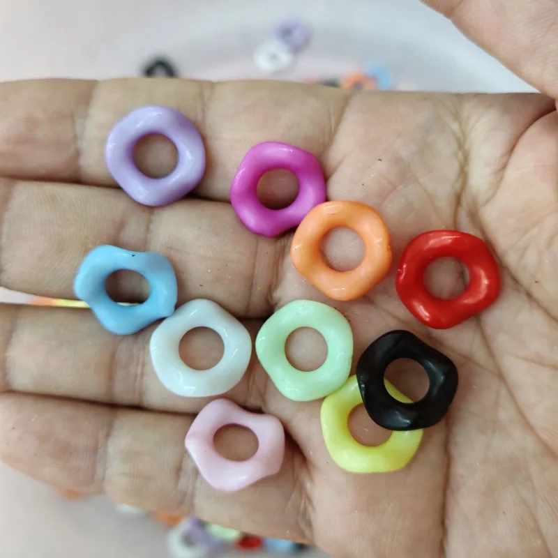 

500 шт., 16 мм, волнистые бусины с большим отверстием, штабелируемая музыкальная ручка из бисера, ручка ручной работы из бисера, изготовление для кулона, ожерелья, аксессуары