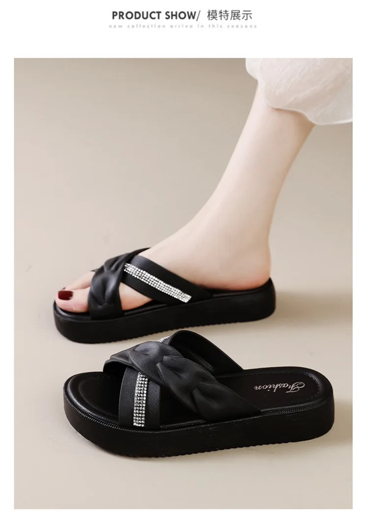 2026 Sommer Neue Mode Damenschuhe Pantoffeln Bequeme Plateau-Schuhe Hohe Absätze Freizeit Blumen Outdoor Strand Pantoffeln für Frauen – Detail 8