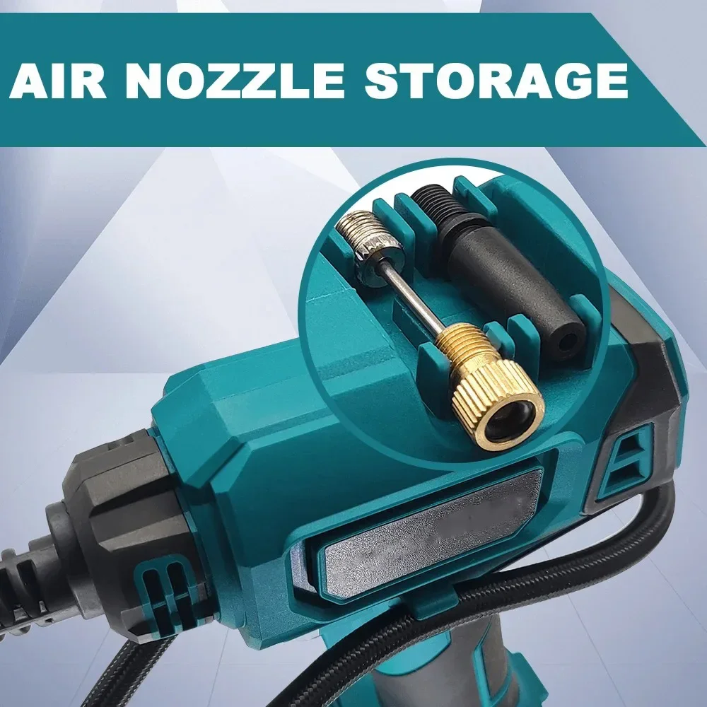 Compressore d'aria portatile per pneumatici per auto con gonfiatore automatico a batteria da 600 mm per batteria Makita 18V (senza batteria)