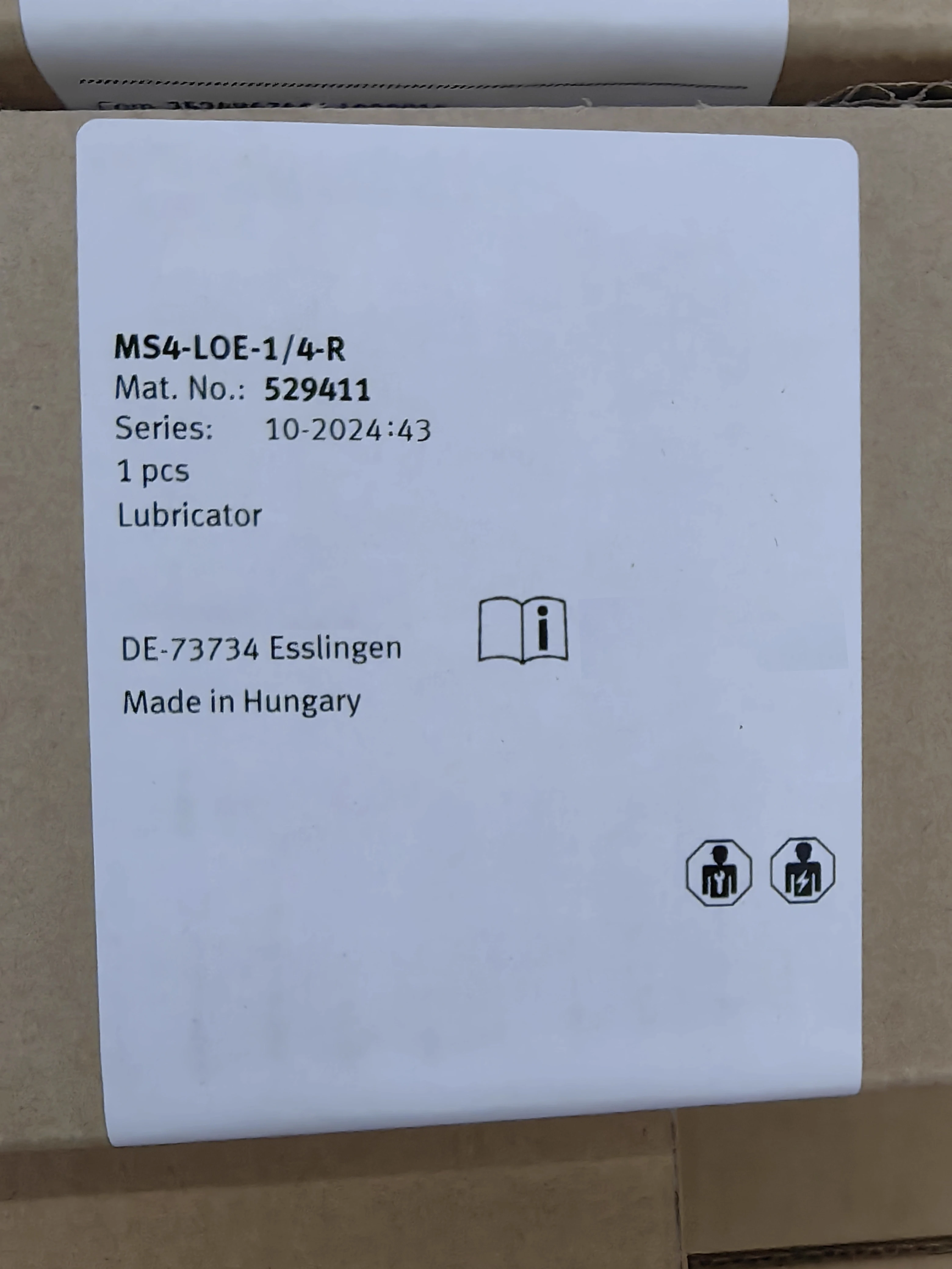 Lubrificatore MS4-LOE-1/4-R 529411, nuovo di zecca, originale dalla Germania