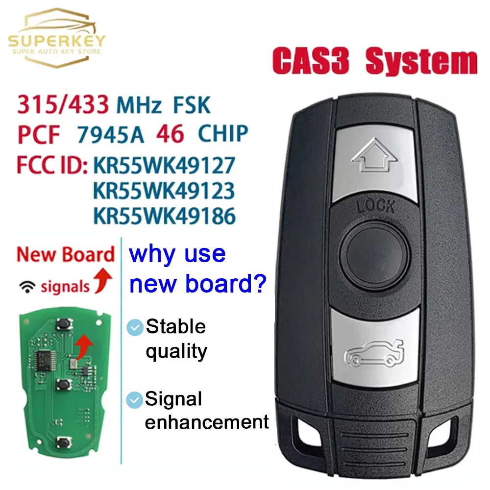 

SUPERKE YKR55WK49127 KR55WK49123 KR55WK49186 PCF7945 Чип 315/868 МГц Дистанционный смарт-ключ от автомобиля для BMW 1/3/5/7 серии 2006-2012 CAS3