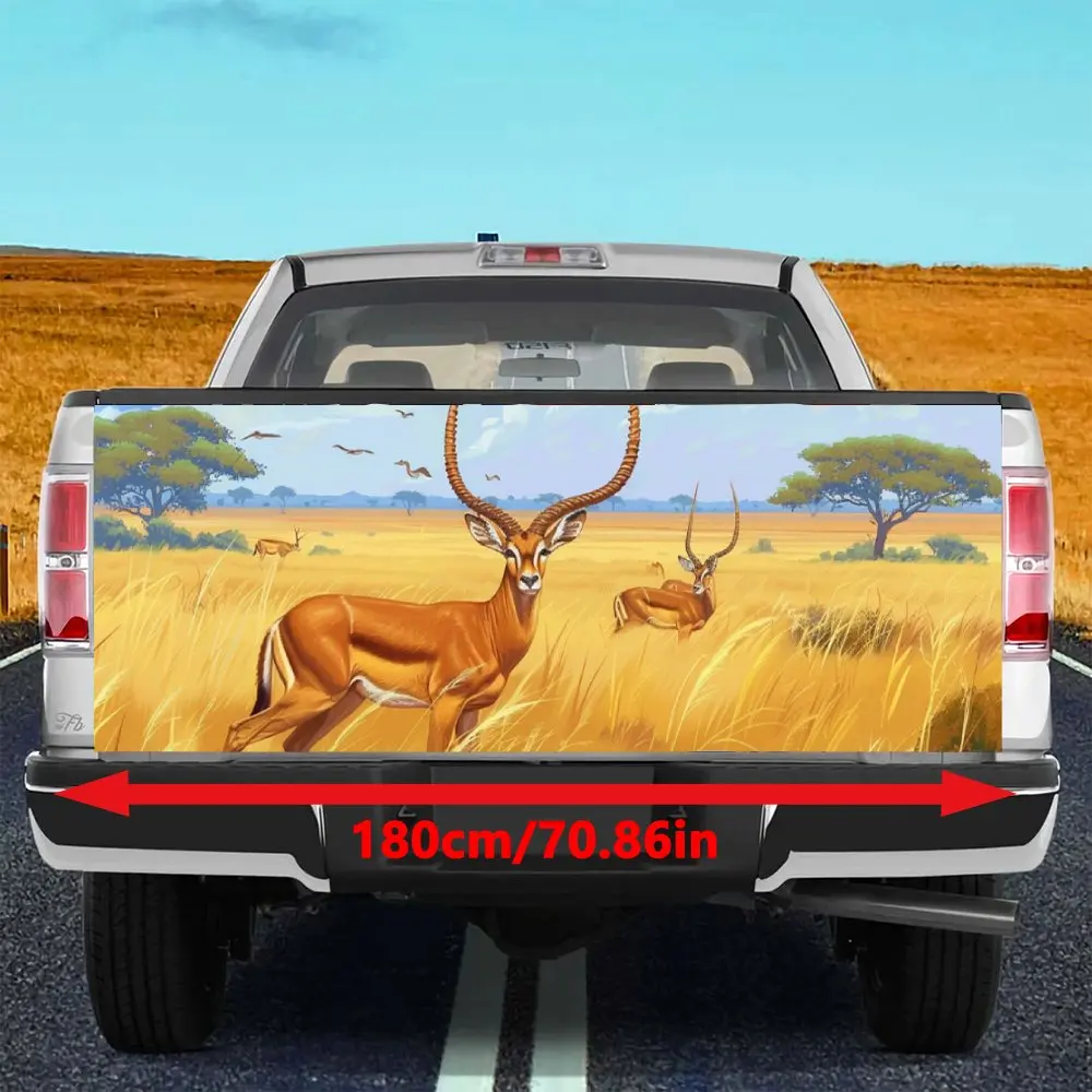 Grassland Antelope Painting Car Tail Trunk Protect Vinly Decal Auto Accessories Hood Decoration Sticker for Off-road Pickup