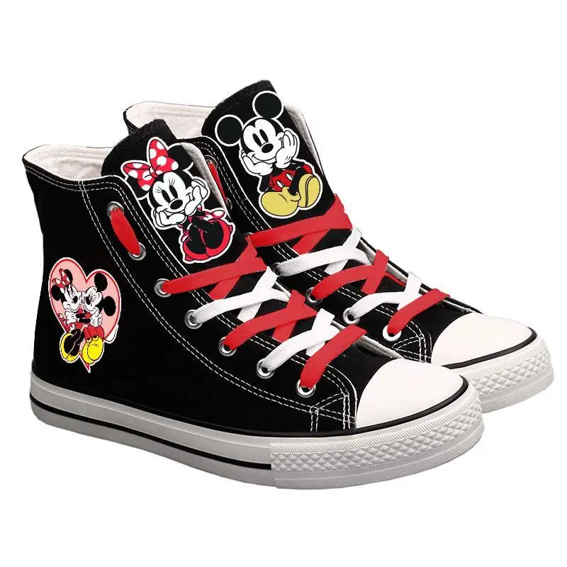 Canvas plus size Women\'s Korean Edition Mickey Minnie Mouse Animation Casual Student Personalized women man shoes