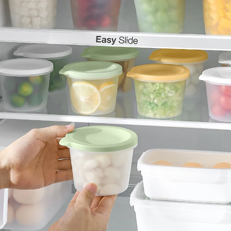 2 Pc Round Food Fresh Keeping Box Kitchen Refrigerator Storage Container Fruits Snacks Sealed Jar Microwave Heating