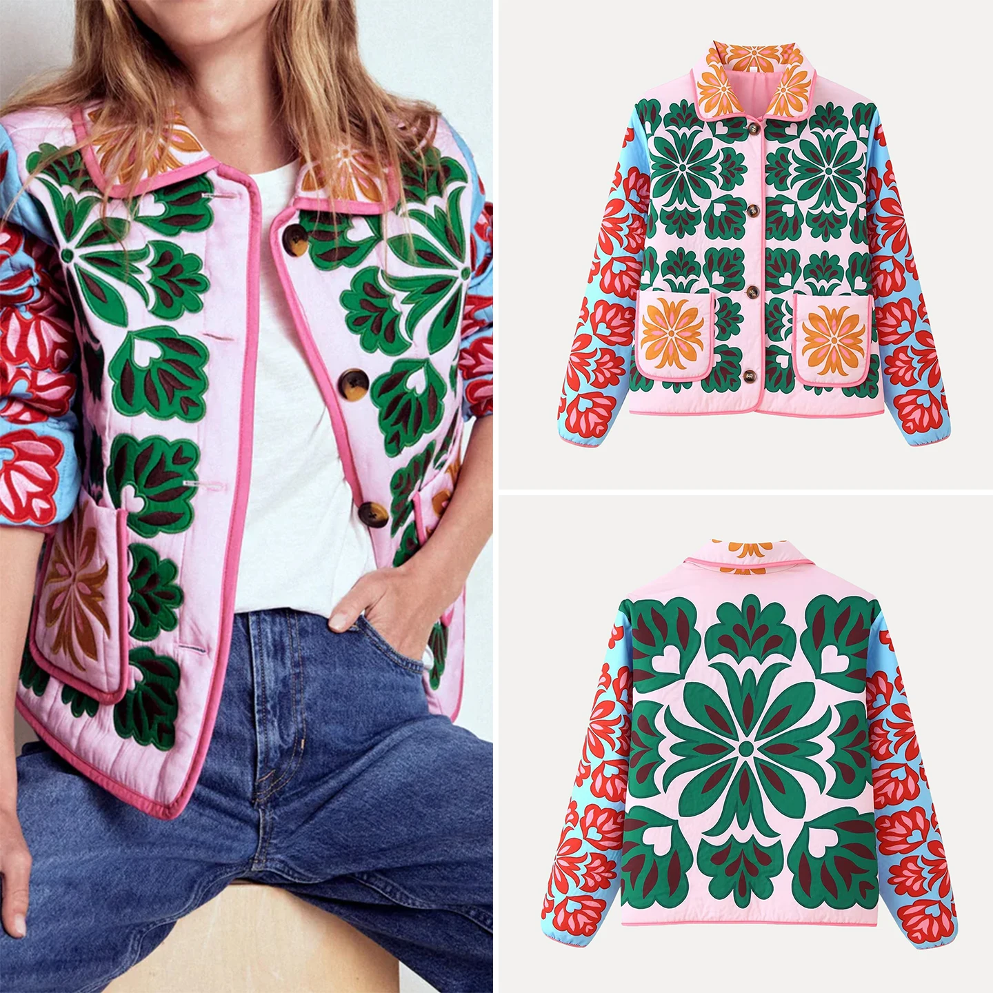 

Faionable Casual Warm Print Outerwear Women's Sle Autumn 2025 Z Commute Long Sve Regular Length Single Button