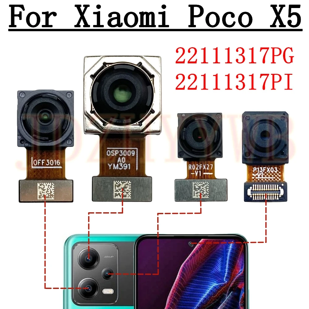 

Front Wide Rear Camera For Xiaomi Poco X5 PocoX5 Selfie Ultrawide Main Back Camera Module Replacement