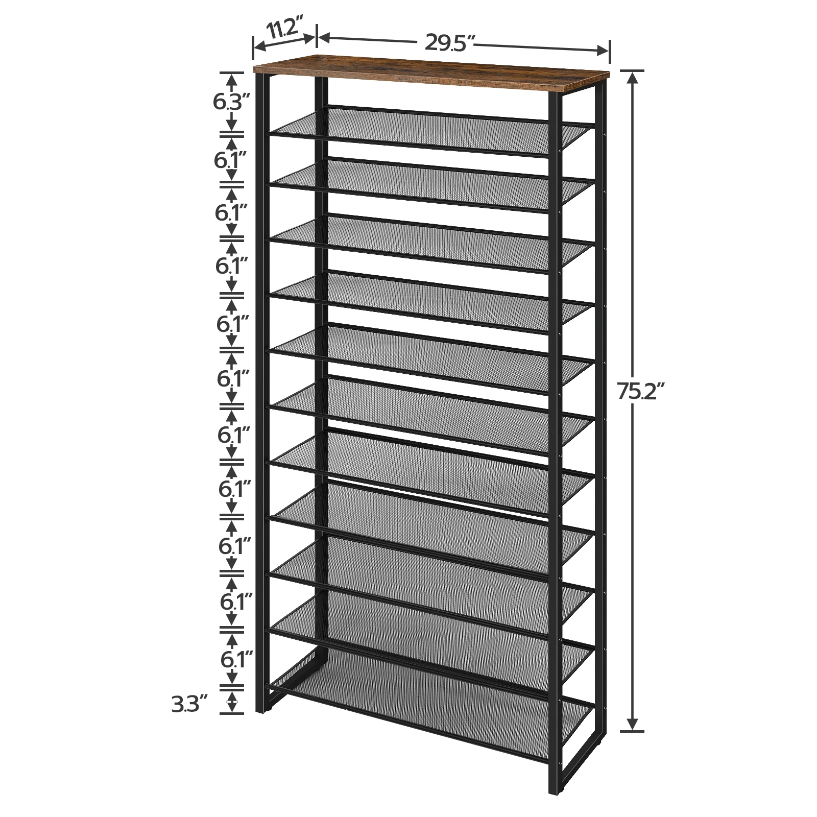 12-Tier Shoe Rack Large Capacity Shoe Storage Organizer Holds 35-45 Pairs of Shoes Metal Frame for Entryway Living Room