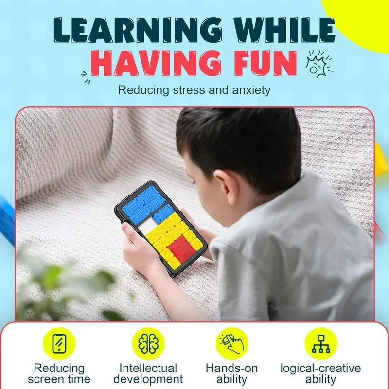 Huarong-Road Slide Puzzle Games for Kids, Quebra-cabeça, Brain Toys, Pensamento Lógico, Brinquedo Educativo, Presente de Aniversário, 500 + Desafios