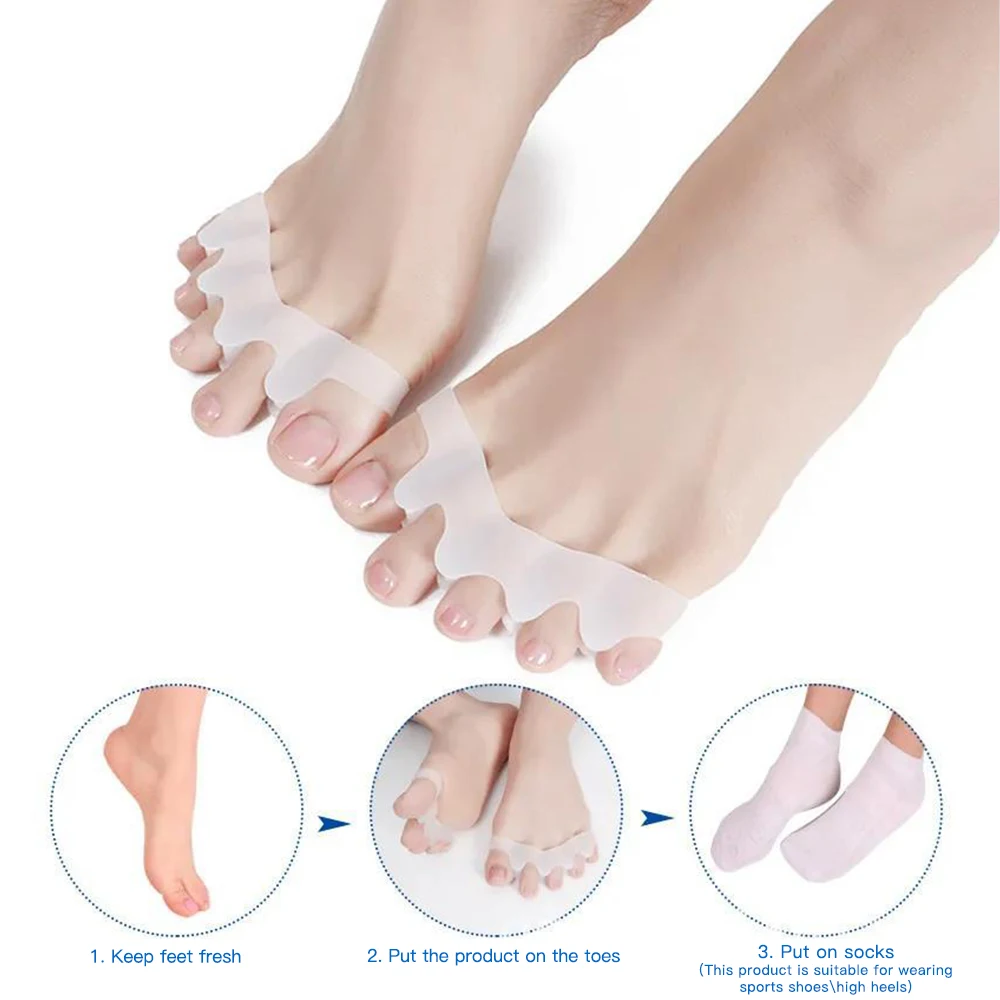 Corrector de pulgar de Gel de silicona, separador de juanetes, Protector de Hallux Valgus, alisador de dedos, ajustador, herramientas para el