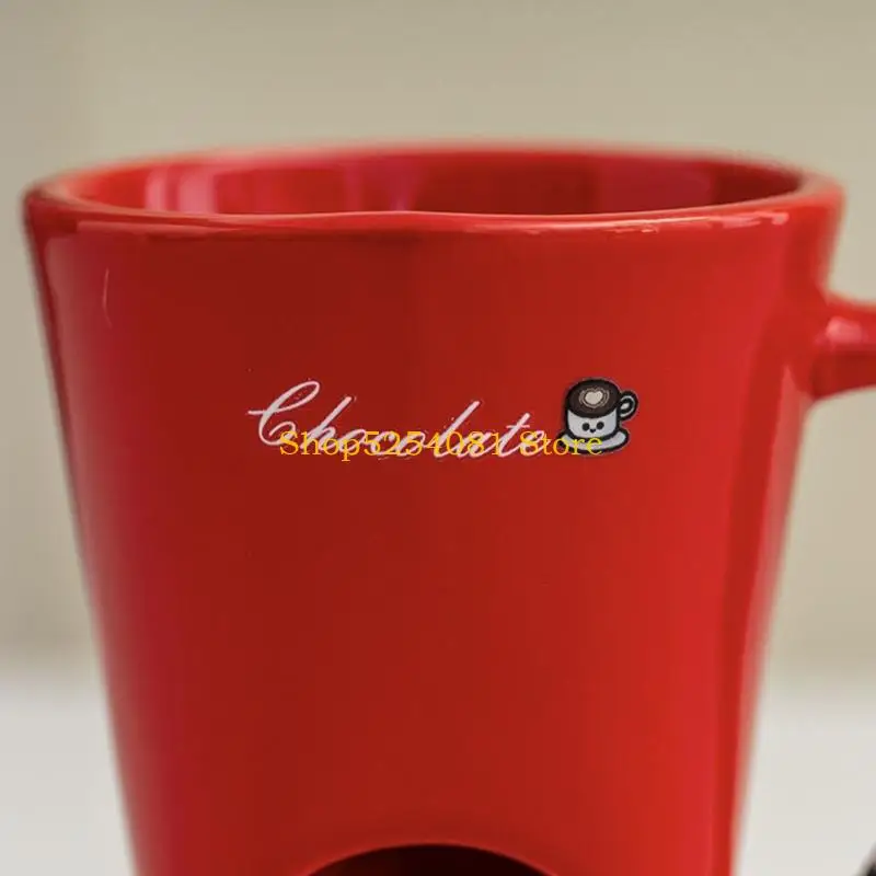 

AXYC Heat Resistant Ceramic Chocolate Fondue Cup For Cheese Melting Heating Coffee Mug with Handle Practical Home Decoration