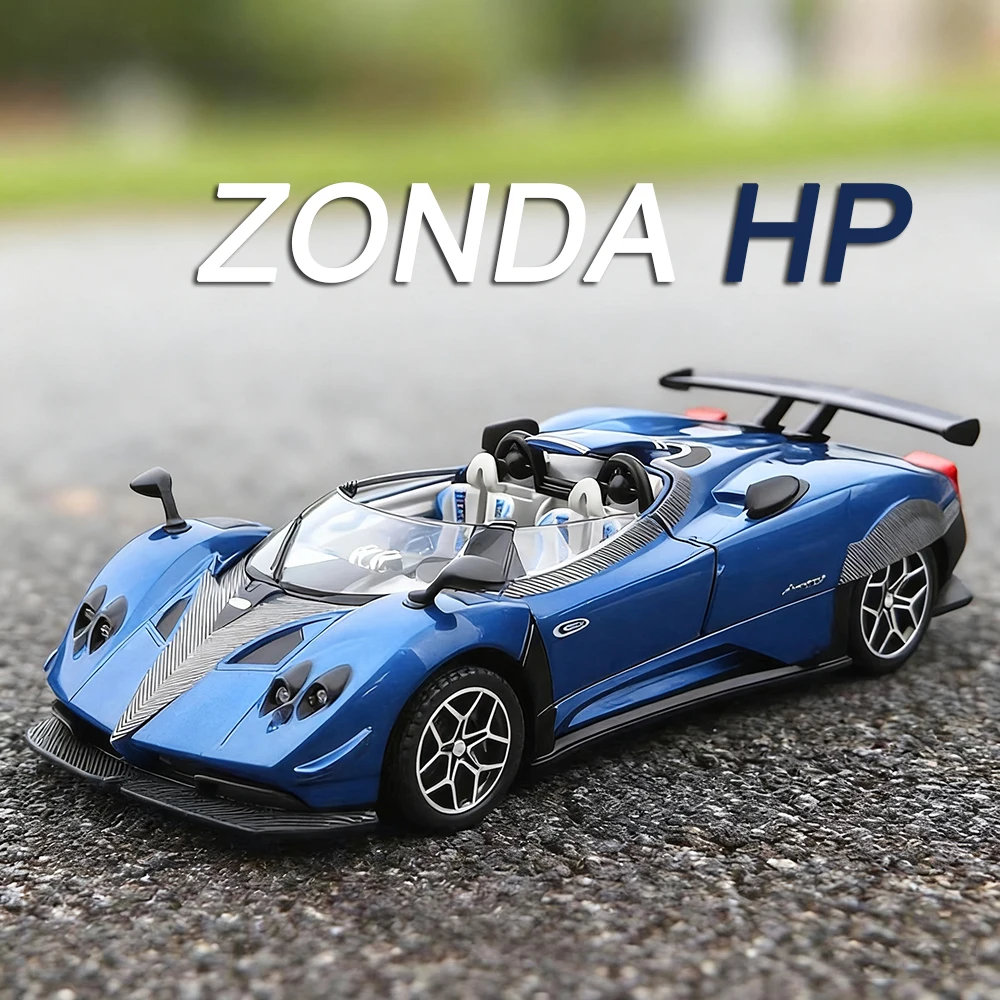 1:32 Pagani Zonda HP Huayra Roadster BC coches juguetes modelos rueda tirar hacia atrás luz sonido coche deportivo en miniatura para niños regalos para adultos