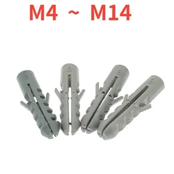 M4 M5 M6 M8 M10 M12 M14 Plastic Expansion Pipe Grey Wall Anchors Nylon Rubber Wall Plug Screw Expansion Screw Expansion Tube