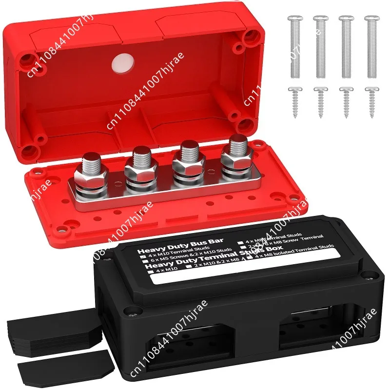 Heavy Duty 300A Bus Module Distribution Block Bus Box with 4X M10 (3/8 