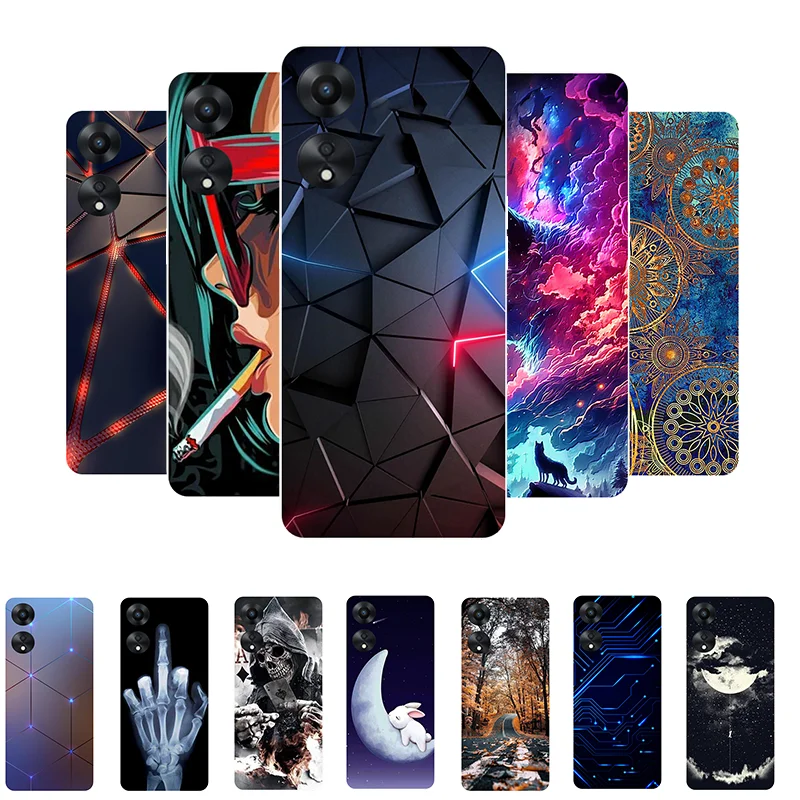 For OPPO A78 4G Case Silicone Back Cover Phone Case for OPPO A78 4G CPH2565 Soft Case OPPOA78 A 78 4G Funda Cartoon