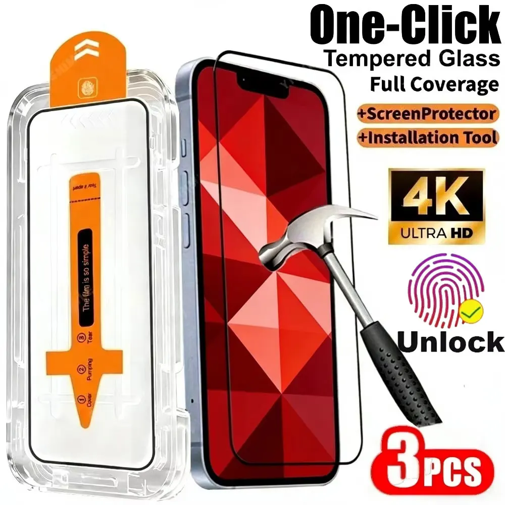 

1-3PCS Easy Install Unlock Screen Protector For Samsung Galaxy A56 5G A55 A54 A53 A16 A36 A35 A26 A52 A52s Tempered Glass Film