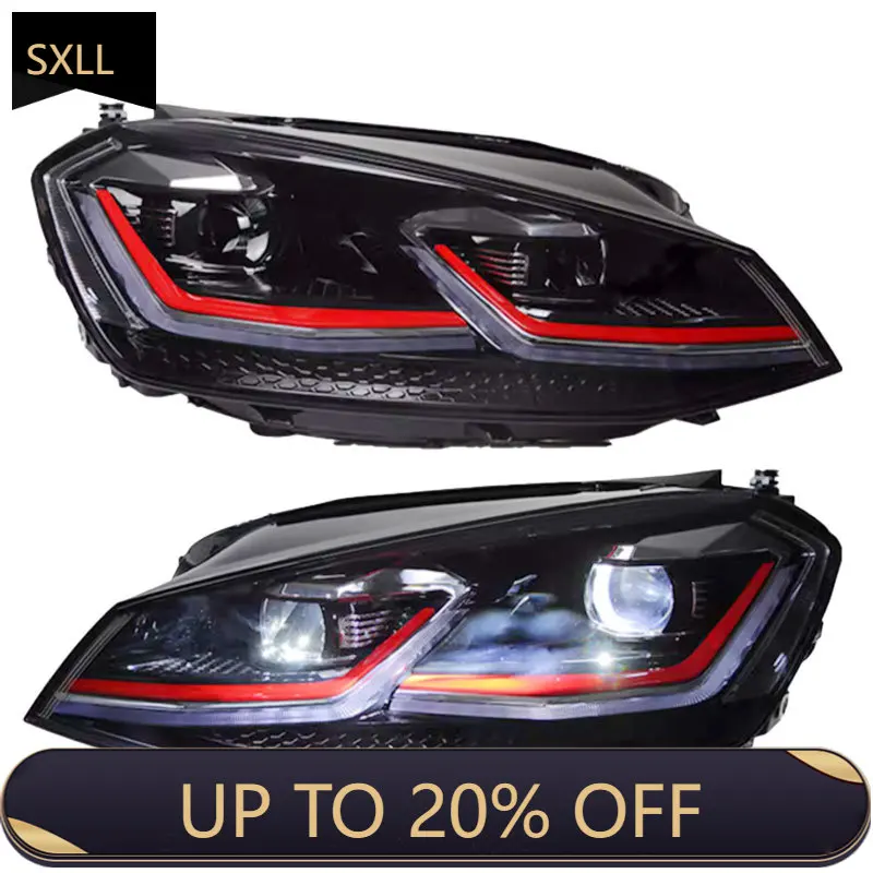 

SXLL For Headlight Assembly MK7 2013-2017 Dynamic Steering LED Headlight DRL Lens Dual Beam Bi-Xenon HI