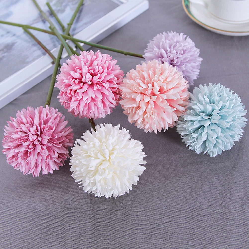 

10 Pcs Artificial Chrysanthemum Silk Flowers Lavender Home Decor Realistic Wedding Office Flower Arrangement
