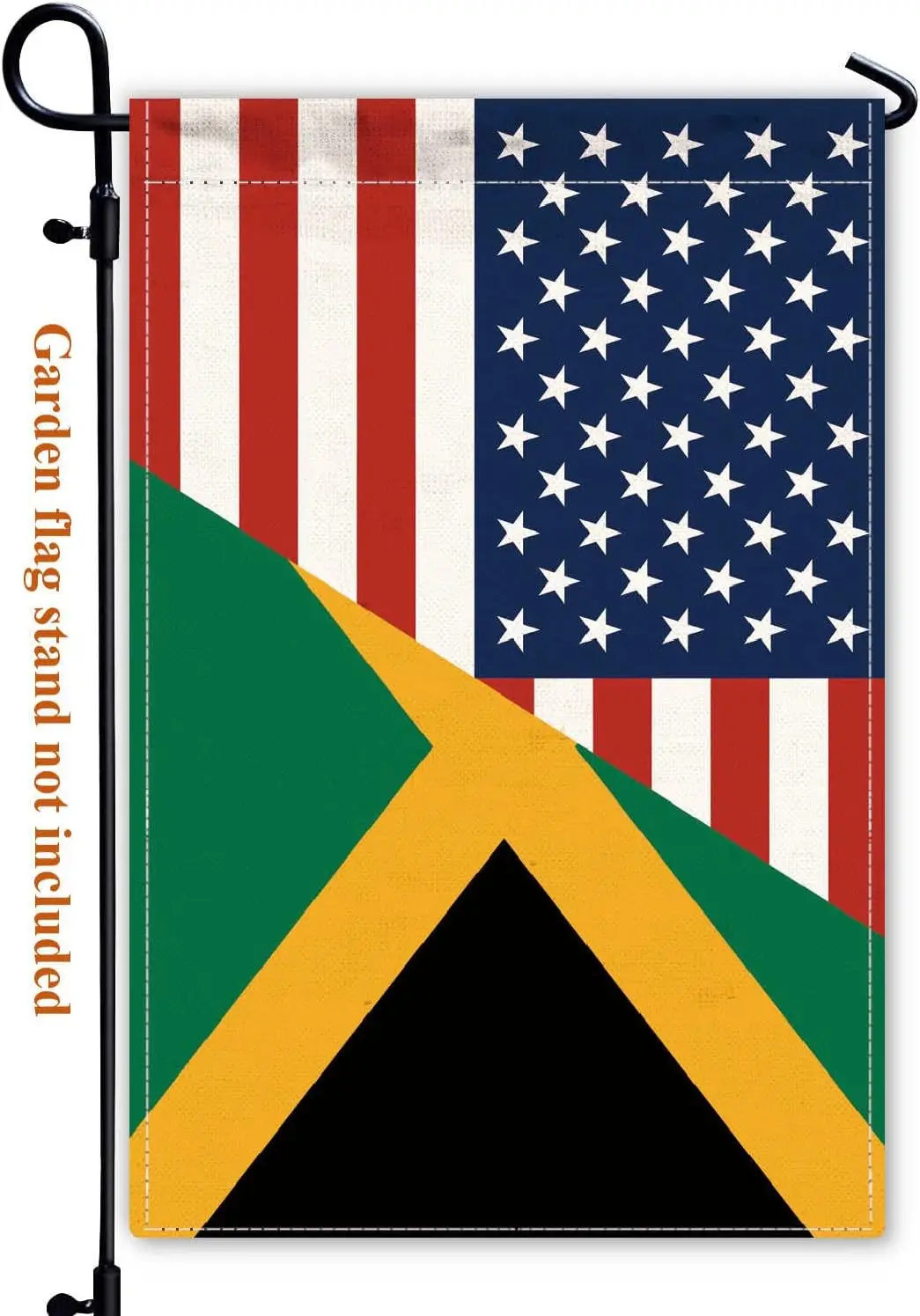 Jamaica USA Friendship Garden Flag,12x18 in Heavy Duty Jamaican America US Outdoor Banner for Patio Yard with Double Side