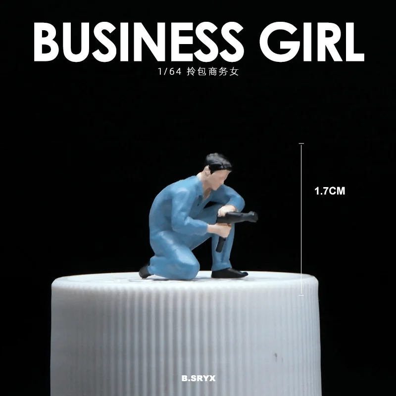 1:64 Anime lavoratore Figura Mini bambola Modello in miniatura Puntelli fotografia Modello di scena Tavolo di sabbia fai da te ornamento paesaggistico Regalo