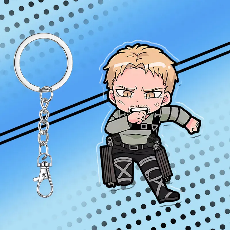 Attack on Titan 6cm Anime Acrylic KeyChain Accessories Bag Pendant Peripheral Key Ring Holiday Collection Friend Gifts Cartoon