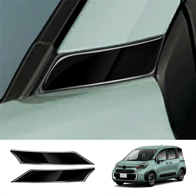 Bright Black Exterior a Pillar Front Side Window Panel Cover Trim Garnish for Toyota SIENTA 10 Series 2022 2023