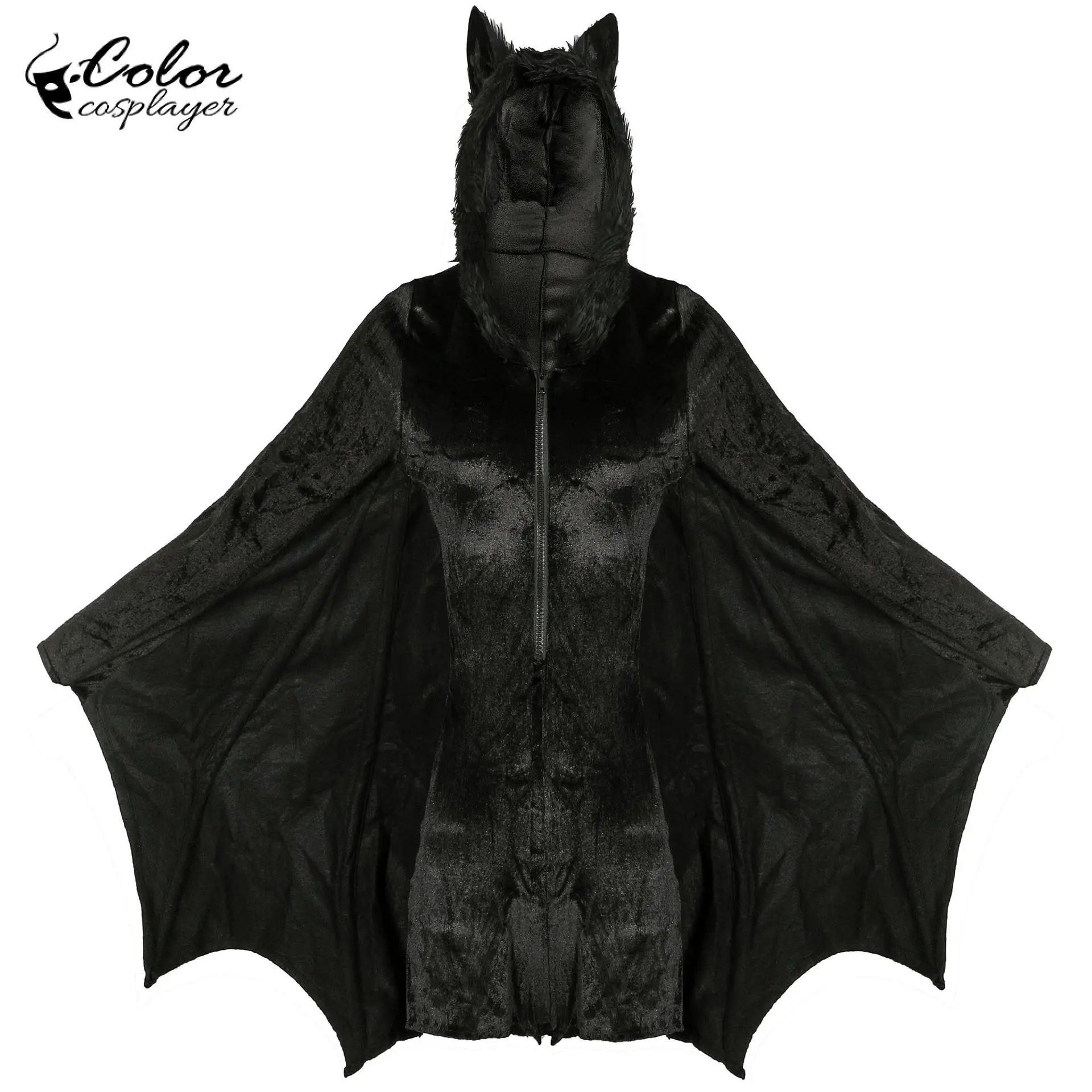 

Color Cosplayer Bat Dress Halloween Cosplay Costume Women Gothic Cloak Dress Day of The Dead Robe Adult Carnival Party Outfit