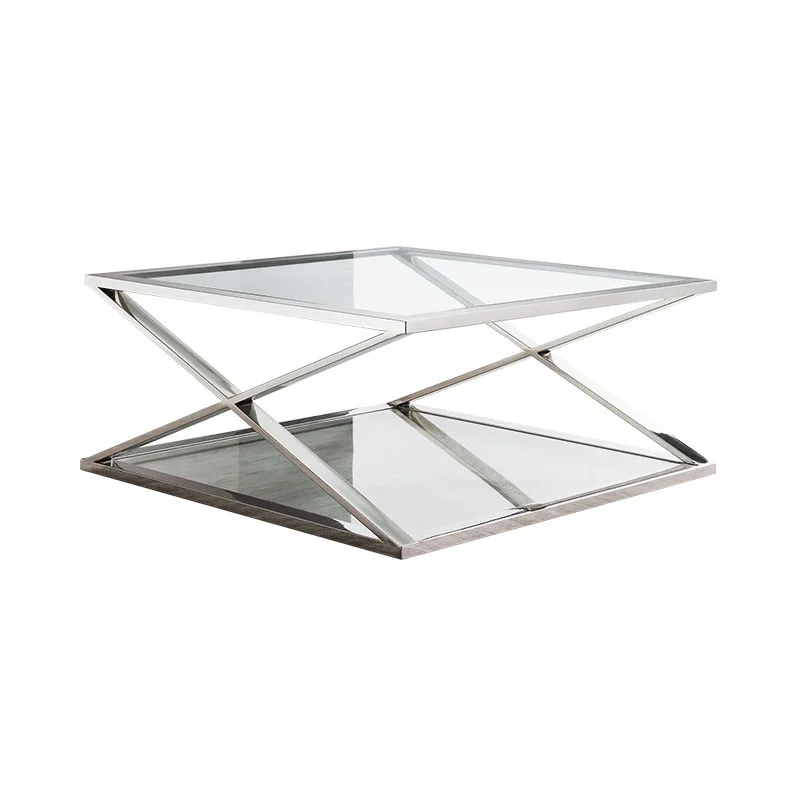

Italian, minimalist, stainless steel, rectangular, coffee table, living room, office, tempered, glass, premium