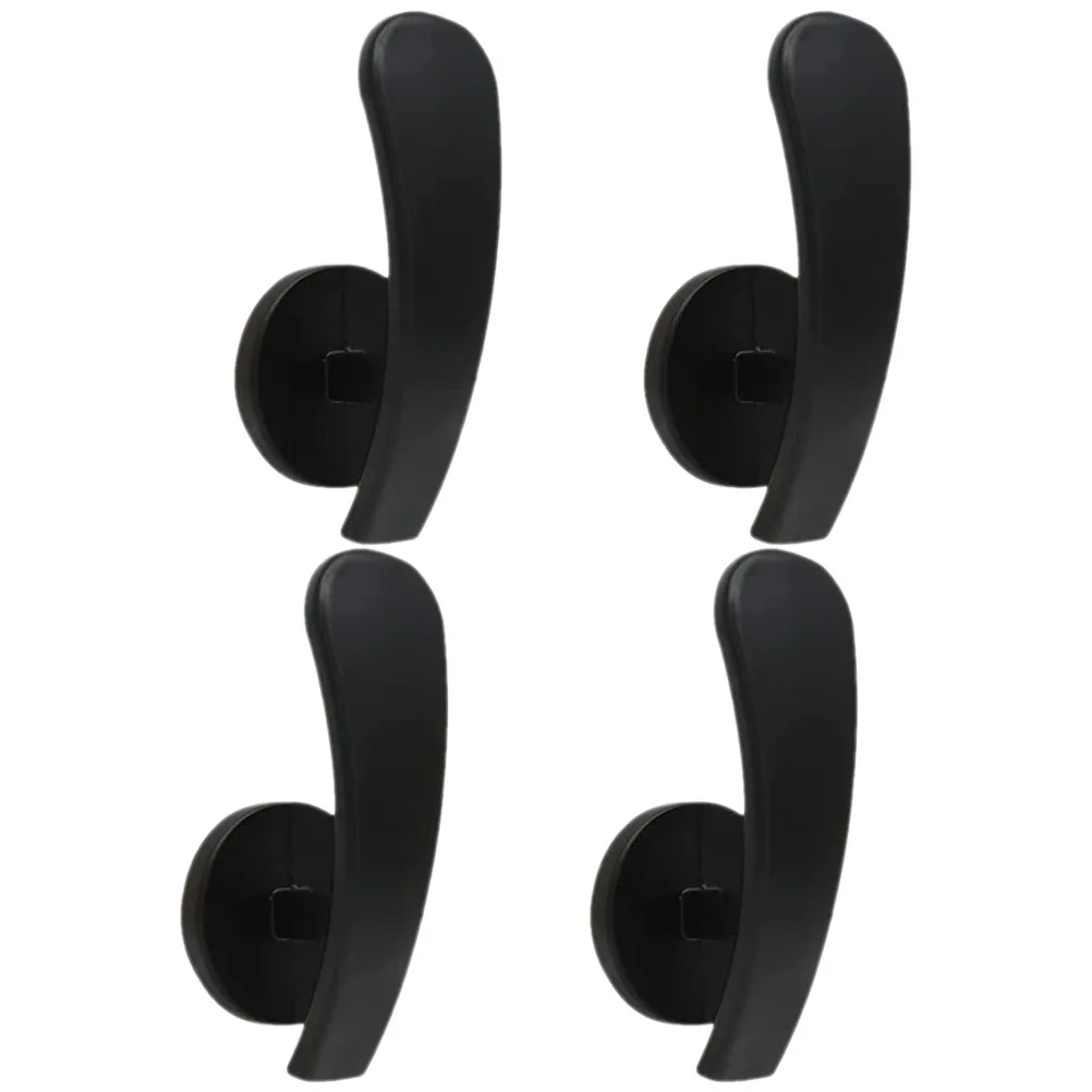 

4pcs Black Aluminum Curtain Tieback Hooks 65MM Metal Accessories Holdbacks for Bedroom Living Room Window Decor Curtains