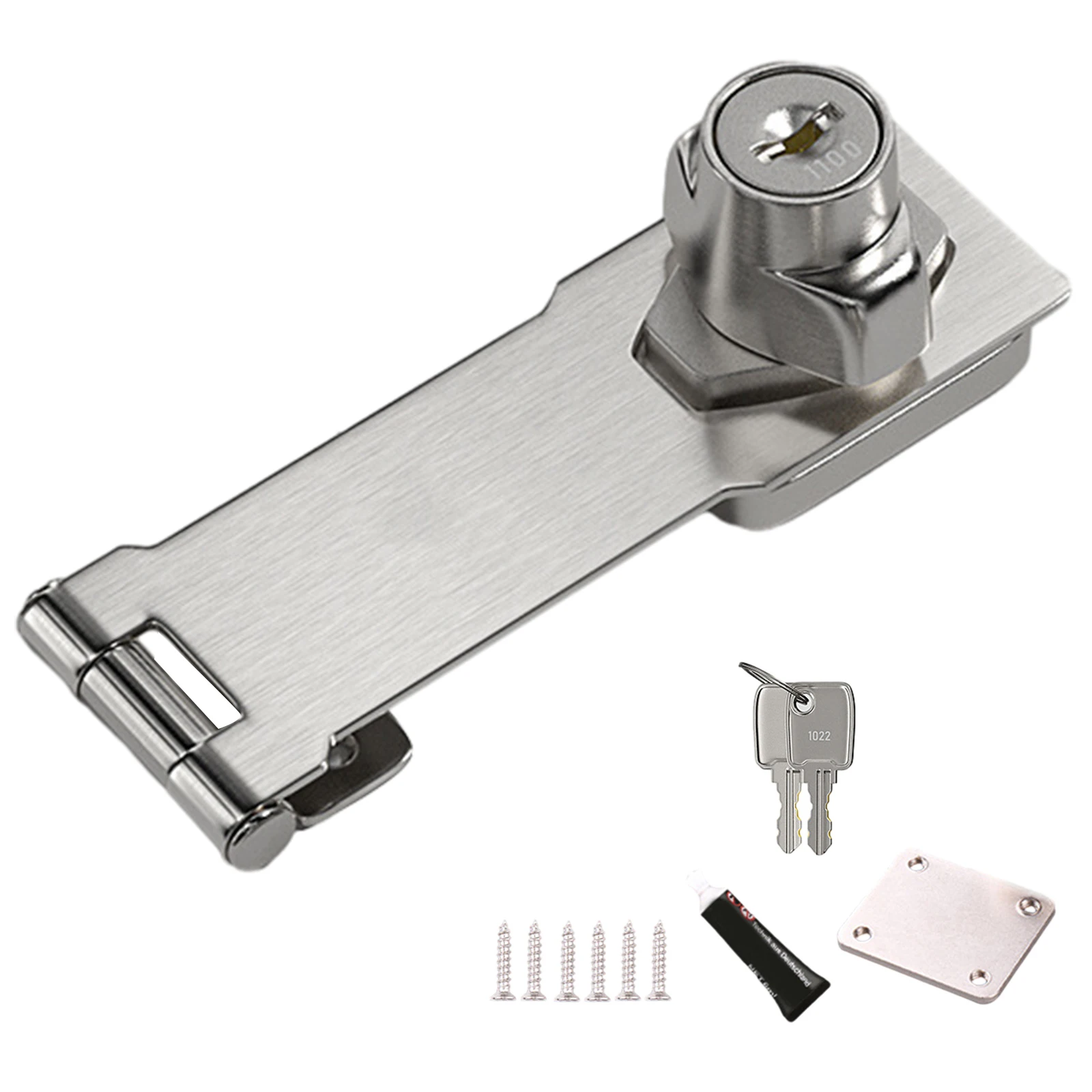 Door Latch Hasp Locks Anti-theft Security Accessory Free-punch Holes For Home Office Furniture Hardware Door Latch