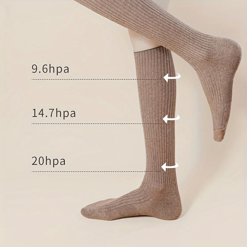 Womens Ribbed Compression Socks - 5 Pairs, Knee High Athletic Stockings, Winter Warm Long Socks Magnetic socks Kurt g sandals