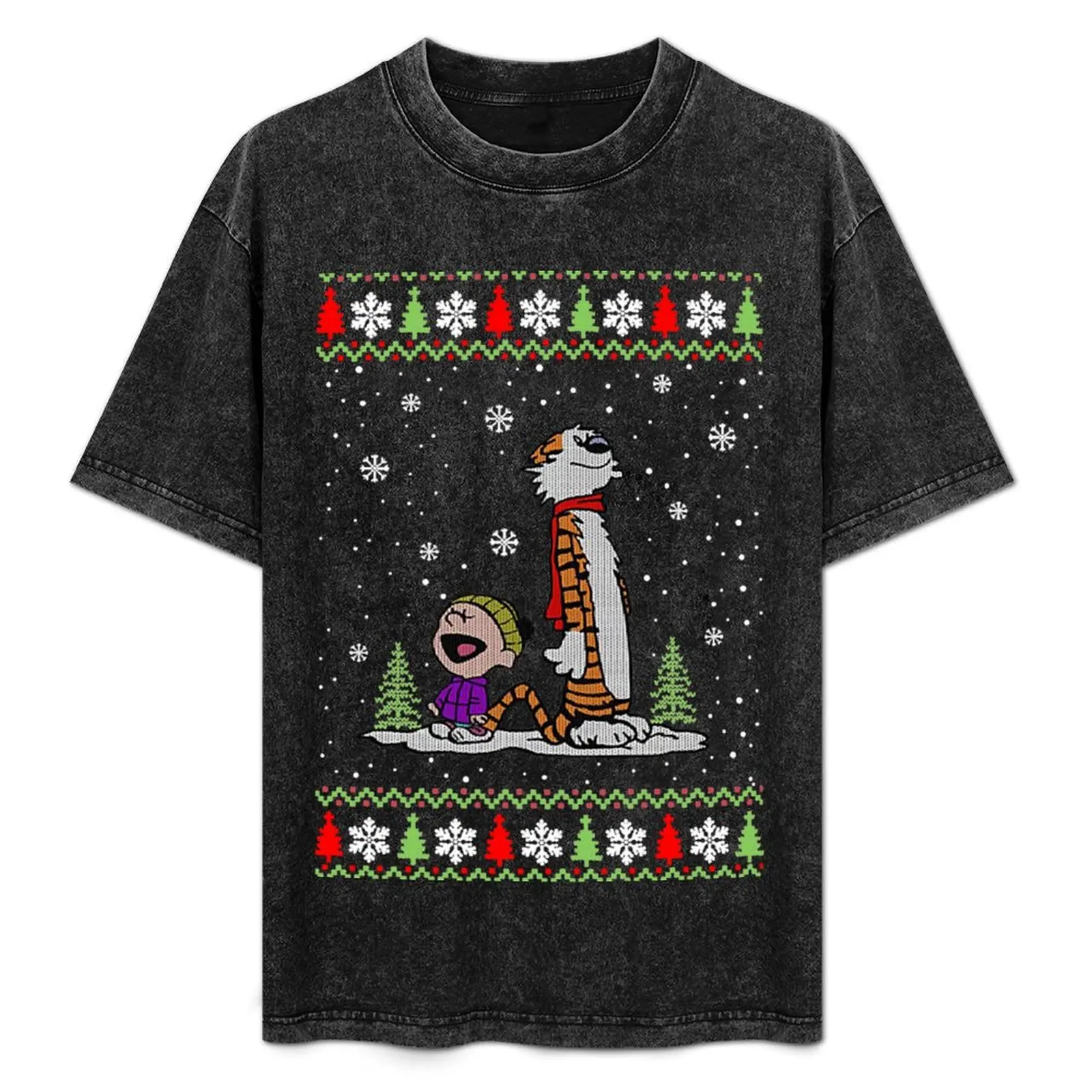 

Mery Christmas Calvin and Hobbes mode Sweater T-Shirt oversizeds anime t shirts shirts men graphic