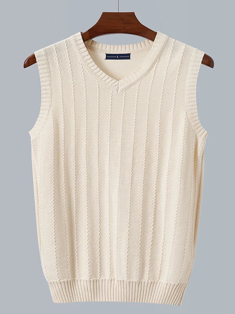 

Мужской зимний вязаный жилет из шерсти в корейском стиле, модный, теплый, приталенный, с V-образным вырезом