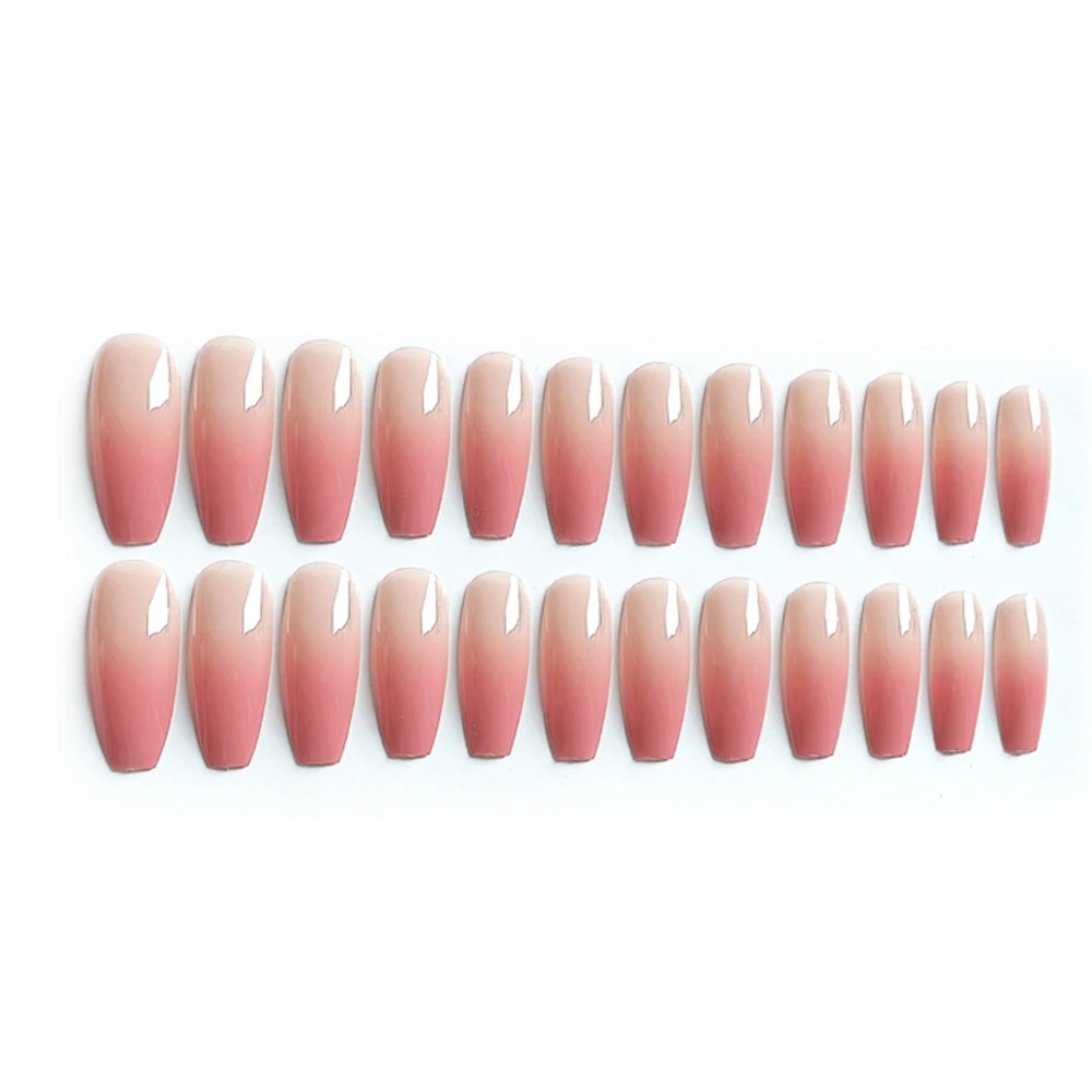 24pcs False Nail Pure Color Nail Tips Fashion Japanese Style Iceing Translucent Pink Tender Fake False Nail Art Make up Press On