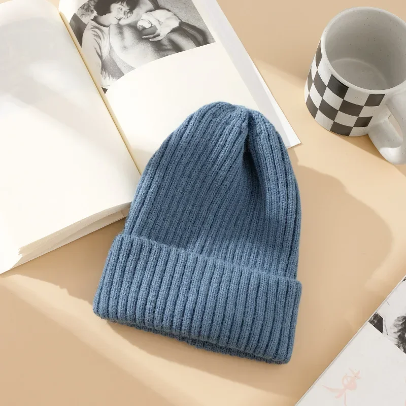 Fashion Girl Soft Warm Fluffy Solid Color Winter Hat for Women Autumn Knitted Hat Skullies Beanies Female Bonnet Woman Knit Cap