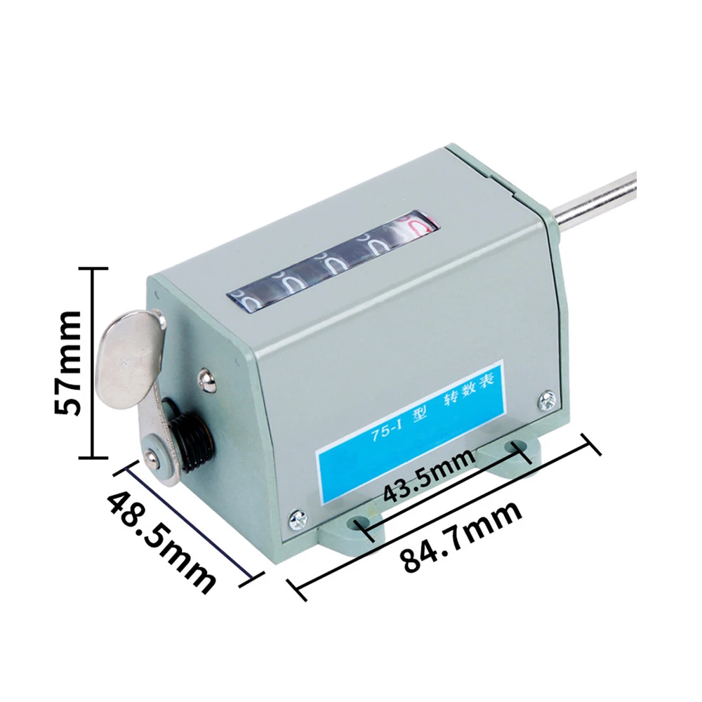 75-I 75-II  5 Digits Counter Machine Tool Machinery Rotating Speed Meter Totalizing Pull Counter Resettable Manual Pull Counter