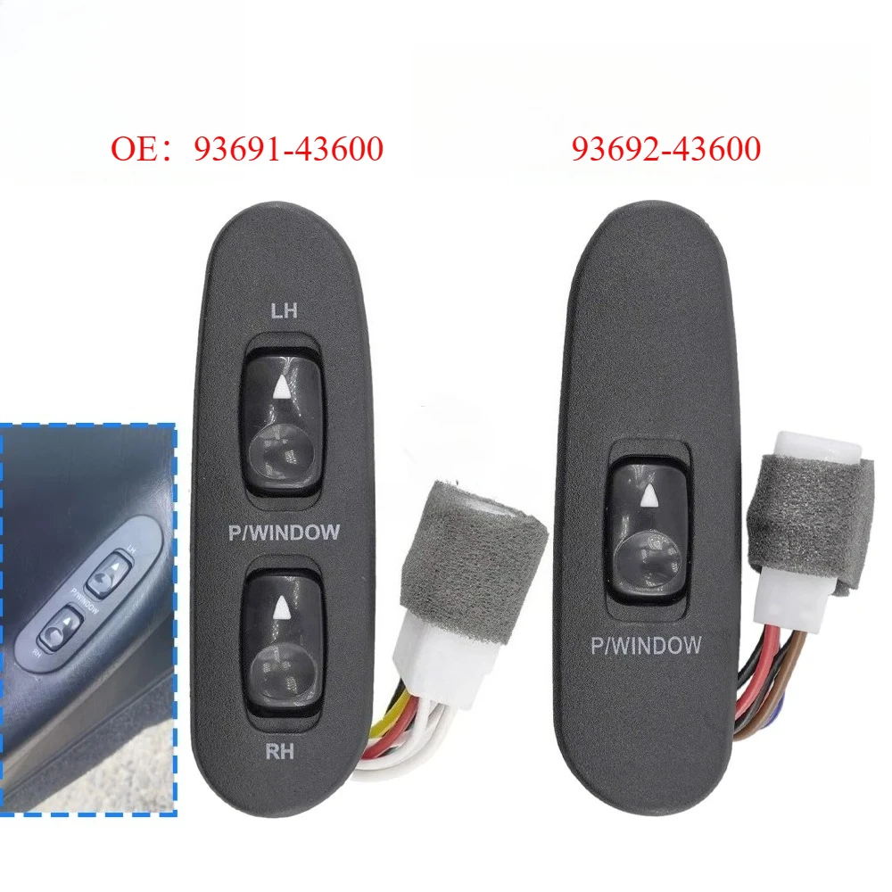 

For Hyundai H100 Bus Kasten 1996-2001 93691-43600 93692-43600 Car Front Left Right Power Window Lifter Switch Button
