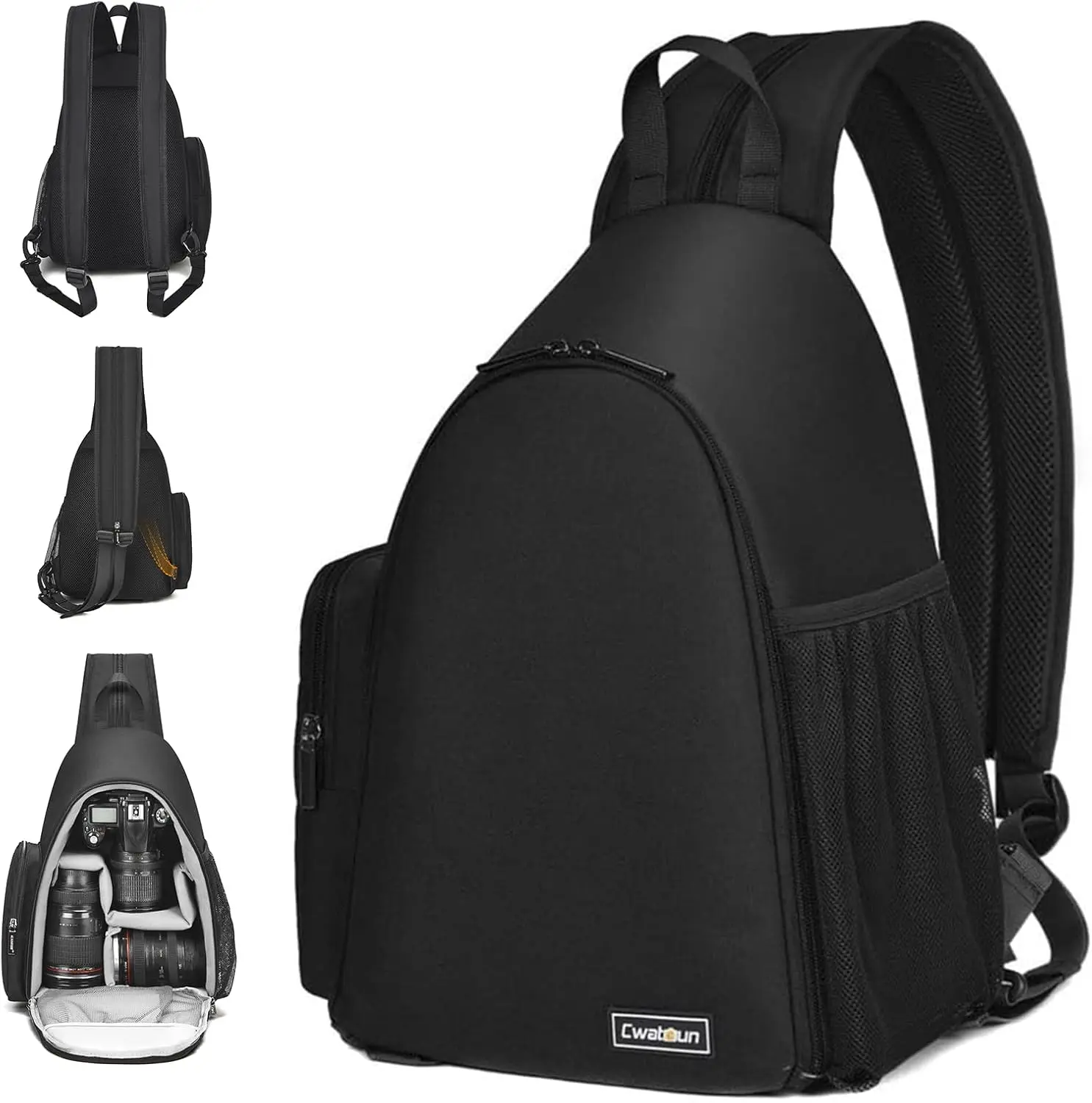 

Sling Camera Bag for DSLR/SLR/Mirrorless, Shockproof Crossbody with Tripod Holder, Fits Canon/Nikon/Sony/Fuji