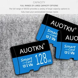 AuoTKN Flash Card 32GB 64GB 128GB  High Speed Micro TF SD Card 256GB Class10 Micro Mini SD Card 512GB For speakers Monitoring